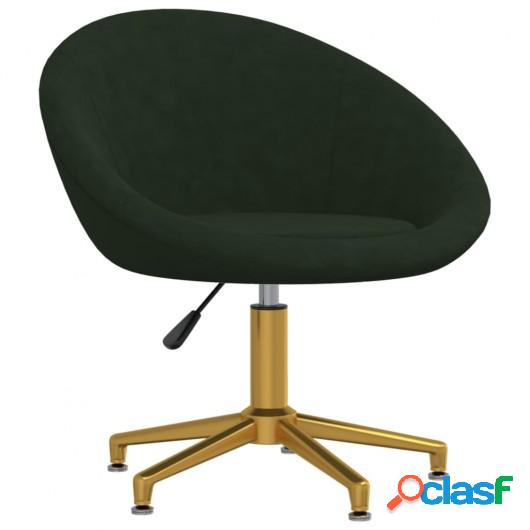 Silla de comedor de terciopelo verde oscuro