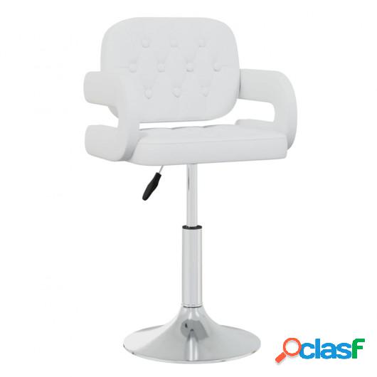 Silla de comedor giratoria cuero sintético blanco