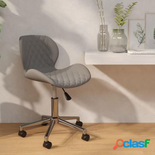 Silla de comedor giratoria de terciopelo gris claro