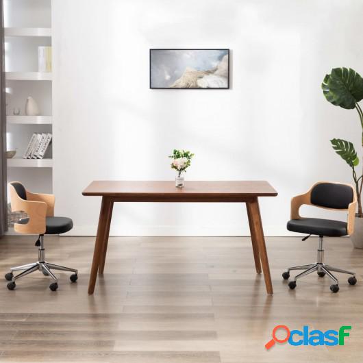 Silla de comedor giratoria madera curvada cuero sintético