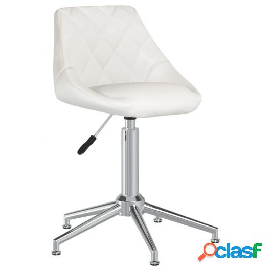 Silla de oficina giratoria de cuero sintético blanco