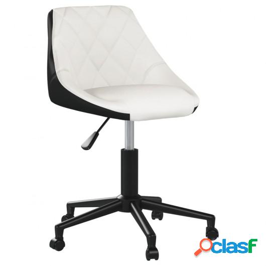 Silla de oficina giratoria de cuero sintético blanco y