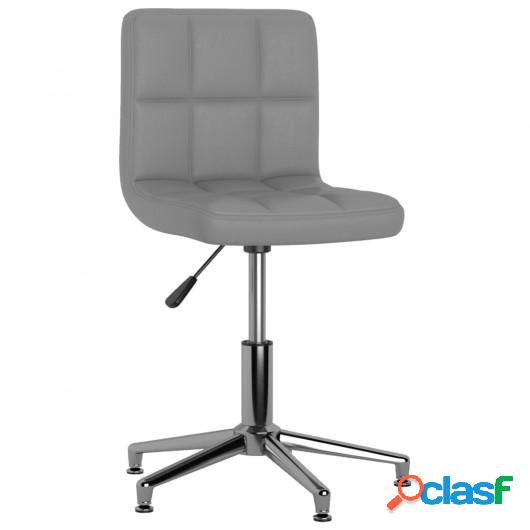 Silla de oficina giratoria de cuero sintético gris