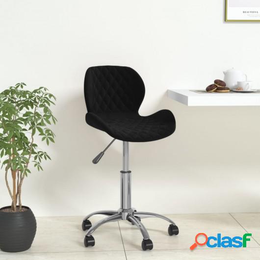 Silla de oficina giratoria de terciopelo negro
