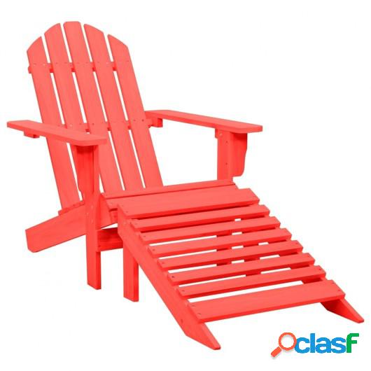 Silla jardín Adirondack con otomana madera maciza de abeto