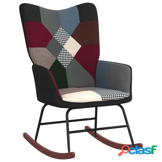 Silla mecedora de tela patchwork