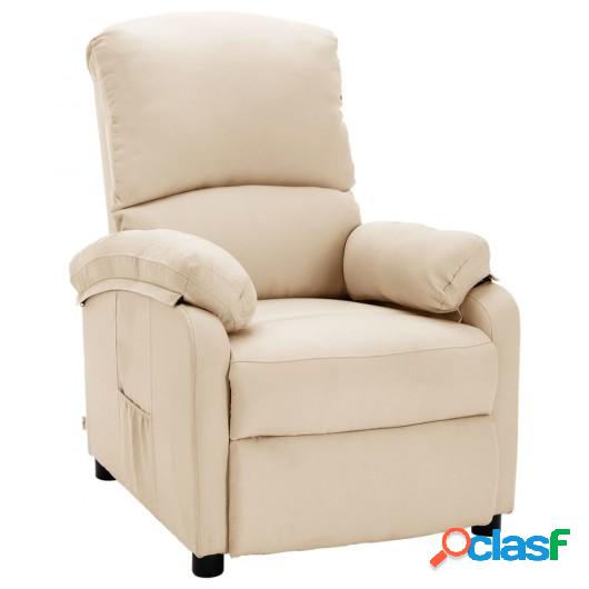 Silla reclinable de tela crema