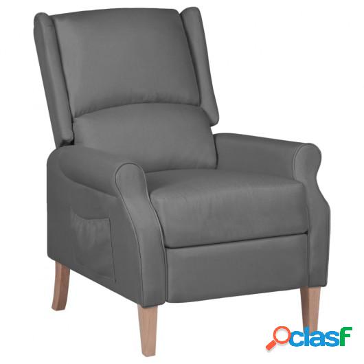 Silla reclinable de tela gris claro