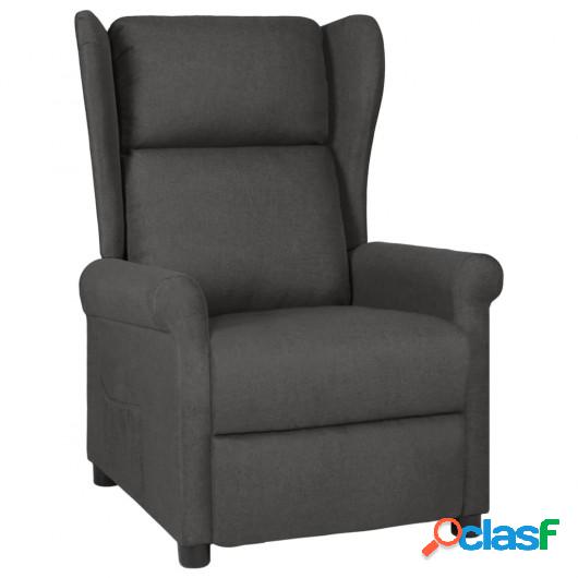 Silla reclinable de tela gris oscuro
