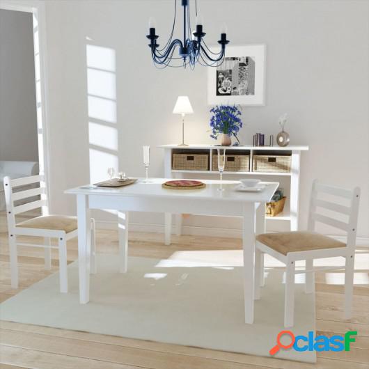 Sillas de comedor 2 unidades cuadradas de madera blanca