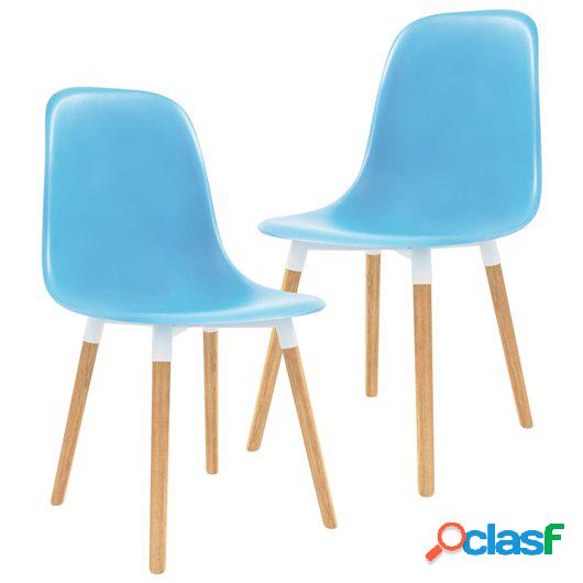 Sillas de comedor 2 unidades plástico azul