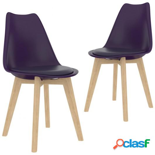 Sillas de comedor 2 unidades plástico lila