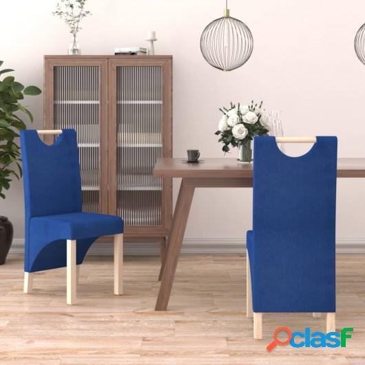 Sillas de comedor 2 unidades tela azul