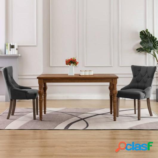 Sillas de comedor 2 unidades tela gris