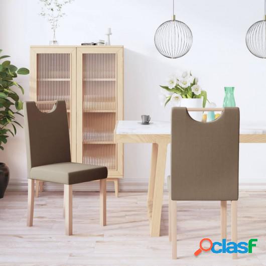 Sillas de comedor 2 unidades tela gris taupe