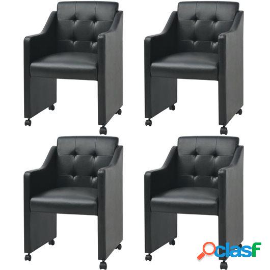 Sillas de comedor 4 unidades 59x57,5x86,5 cm negro