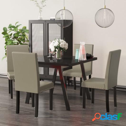 Sillas de comedor 4 unidades PVC color capuchino