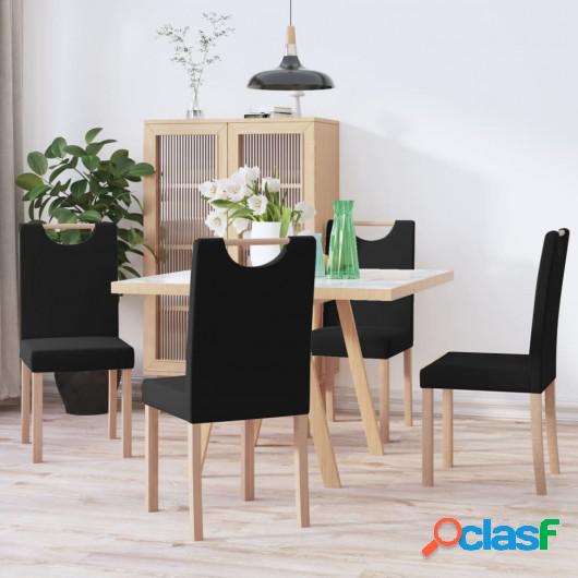 Sillas de comedor 4 unidades de tela negra