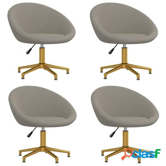 Sillas de comedor 4 unidades terciopelo gris claro