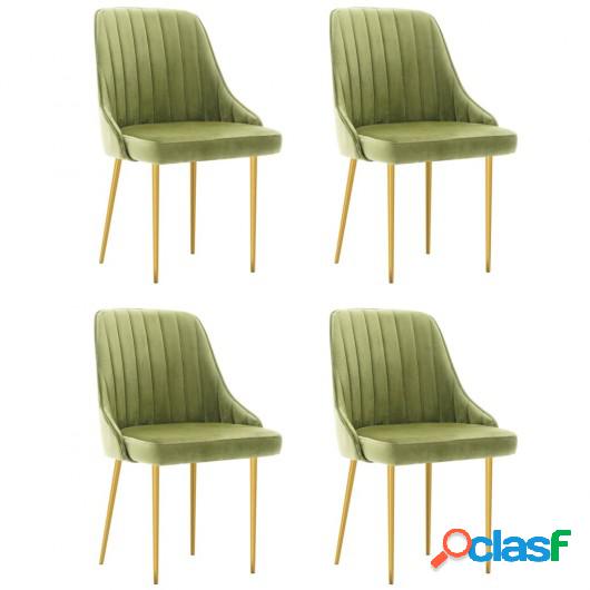 Sillas de comedor 4 unidades terciopelo verde claro