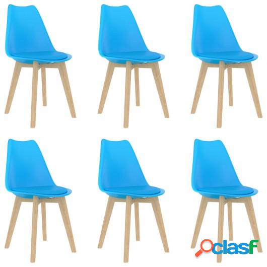 Sillas de comedor 6 unidades plástico azul