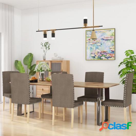 Sillas de comedor 6 unidades tela gris taupe