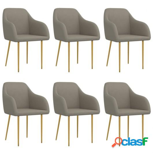 Sillas de comedor 6 unidades terciopelo gris claro
