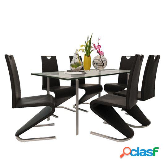 Sillas de comedor Cantilever 6 uds forma U cuero artificial