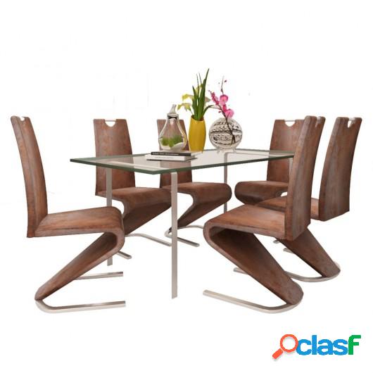 Sillas de comedor Cantilever 6uds forma U cuero artificial