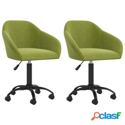 Sillas de comedor giratorias 2 unidades terciopelo verde