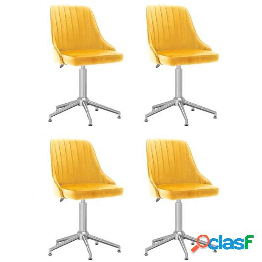 Sillas de comedor giratorias 4 uds terciopelo amarillo