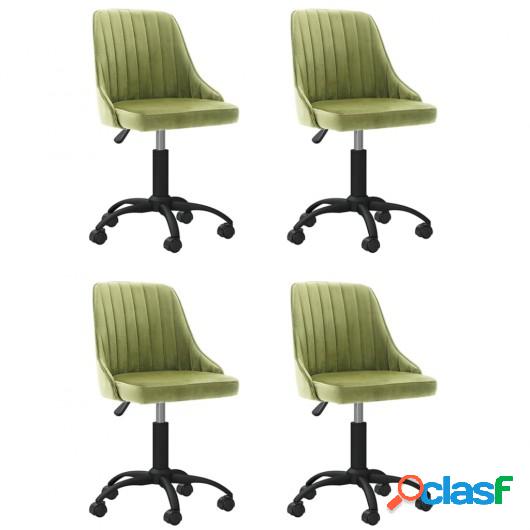 Sillas de comedor giratorias 4 unidades terciopelo verde