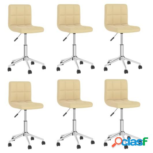 Sillas de comedor giratorias 6 uds cuero sintético color