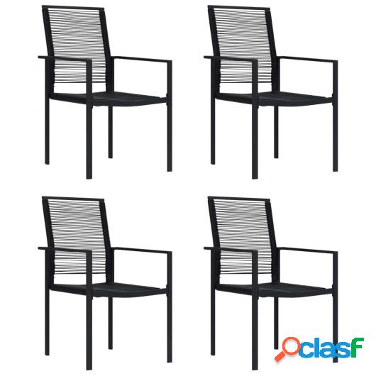 Sillas de jardín 4 unidades ratán de PVC negro