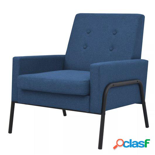 Sillón de acero y tela azul