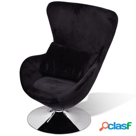 Sillón en forma de huevo negro