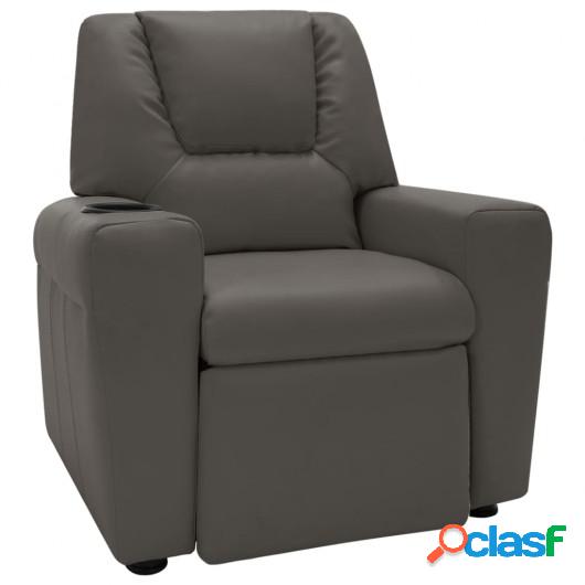 Sillón reclinable de cuero sintético gris