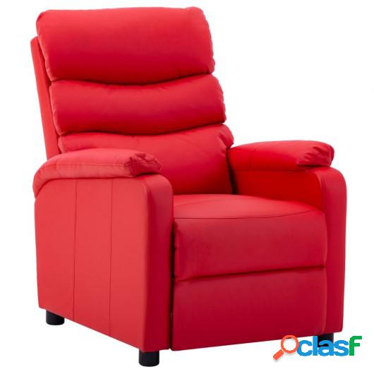 Sillón reclinable de cuero sintético rojo
