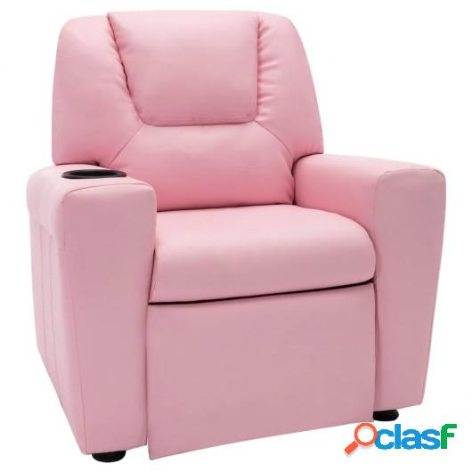 Sillón reclinable de cuero sintético rosa