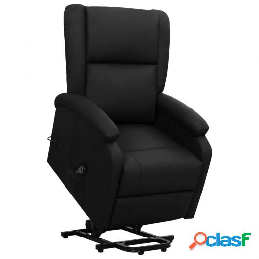 Sillón reclinable de pie de cuero sintético negro