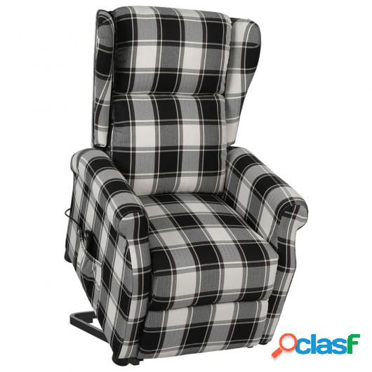 Sillón reclinable de pie de tela marrón y blanco