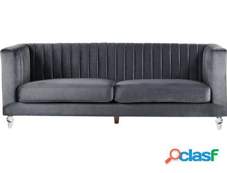 Sofá Arvika (Gris - Terciopelo -78x204x75 cm)