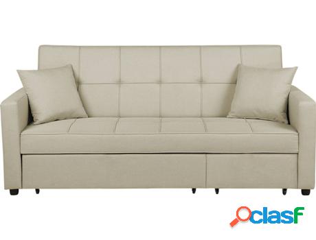 Sofá Cama Glomma (Beije - Poliéster -87x207x95 cm)
