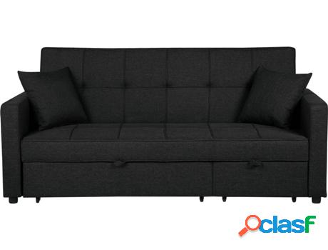 Sofá Cama Glomma (Negro - Poliéster -87x207x95 cm)