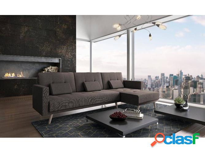 Sofá Chaiselongue SKRAUT HOME Verona (Marrón - Madera -