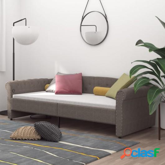 Sofá cama USB de tela gris taupe 90x200 cm