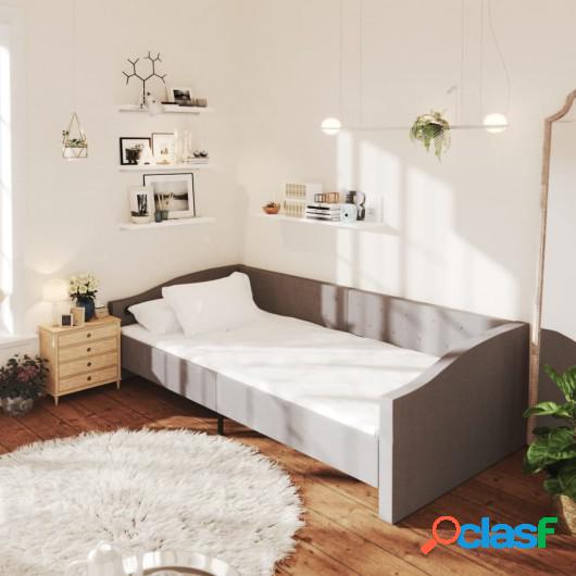 Sofá cama con colchón USB de tela gris claro 90x200 cm