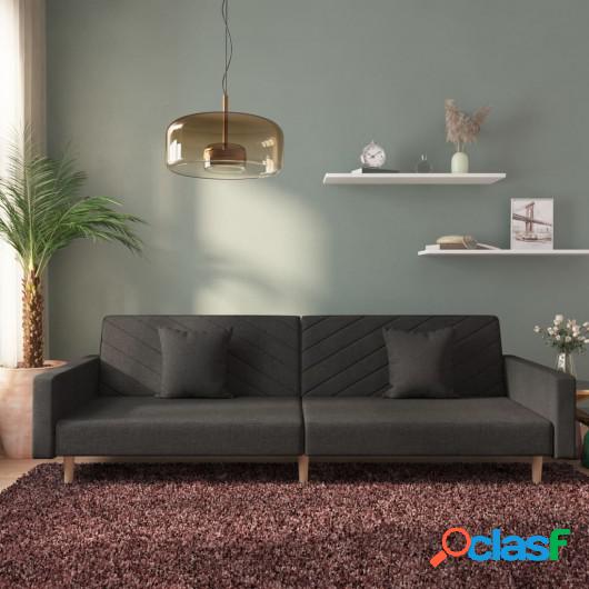 Sofá cama de 2 plazas con dos almohadas tela negro