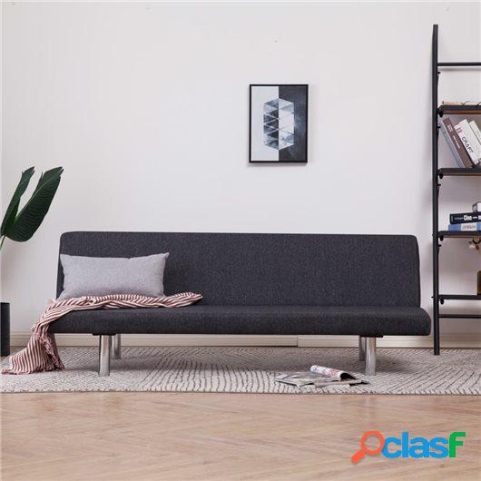 Sofá cama de poliéster gris oscuro