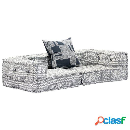 Sofá cama modular de 2 plazas tela gris